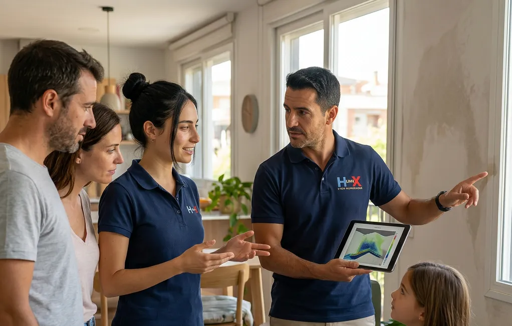 Técnico revisando un caso de filtración