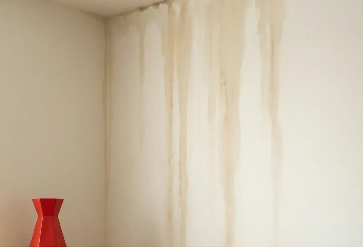 Pared con humedad por filtración